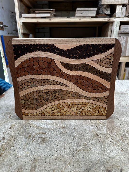 Wooden Charcuterie Board in the Pointillism Style-952 pieces of End Grain Wood Slices.