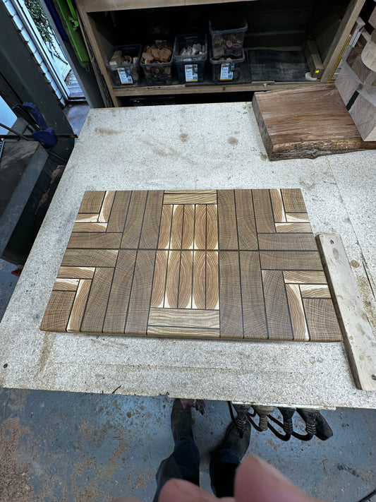 Handcrafted Cutting Board with an "Art Deco" inspired Design