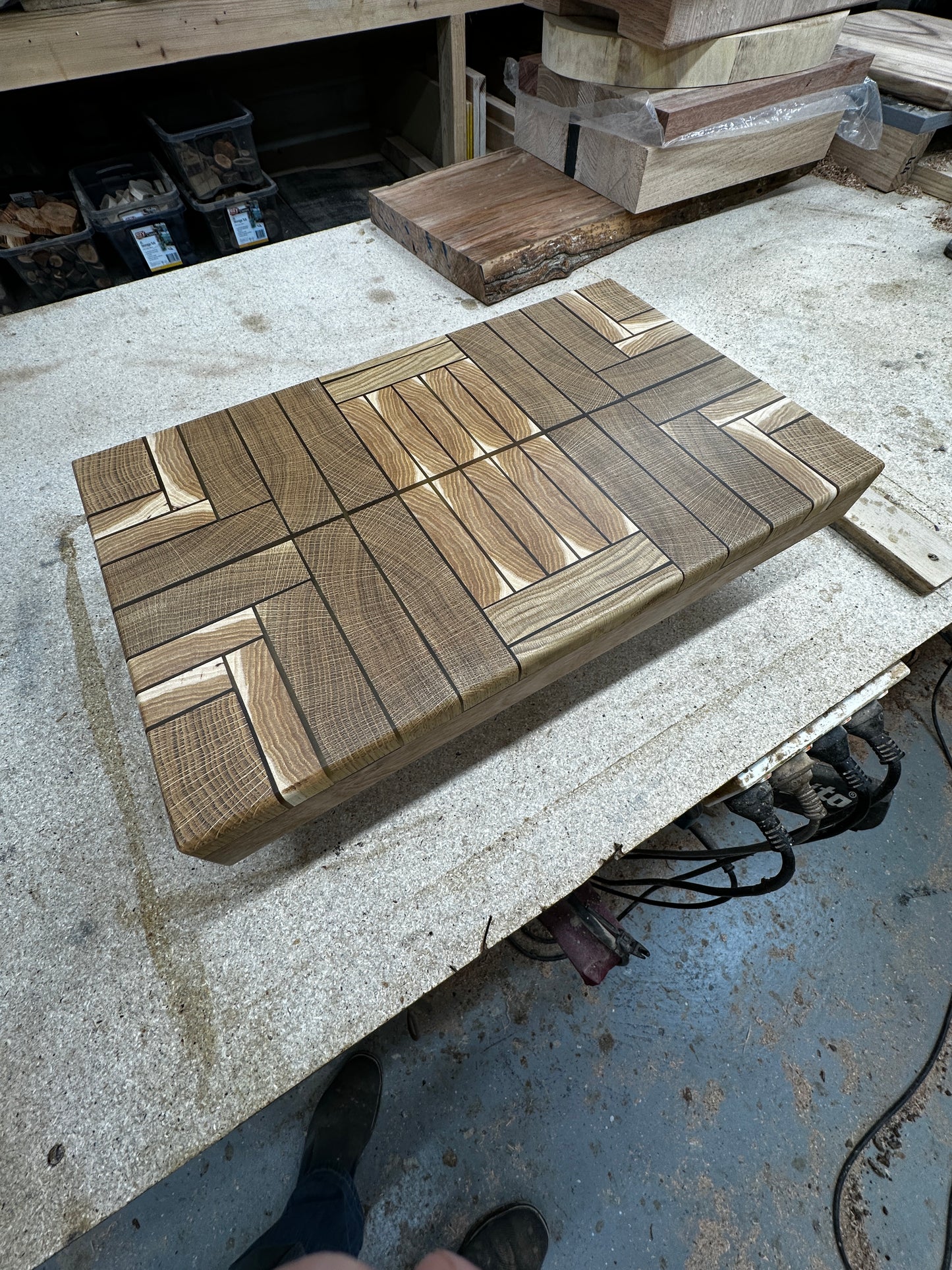 Handcrafted Cutting Board with an "Art Deco" inspired Design