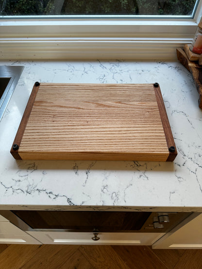 "River Series" [SKU 6170] Handcrafted Timber Board-American White Oak inset with End Grain Timber.