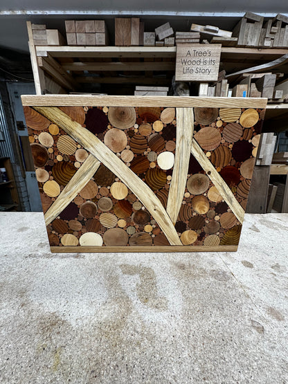 "Amongst Olive Branches" Timber Board, Functional Wood Art.