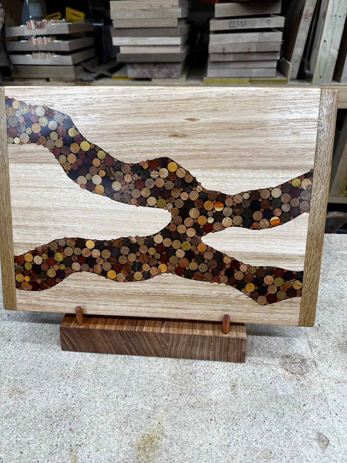 Functional Wood Art - "Old Ted Creek" -  Inlayed Cutting Board