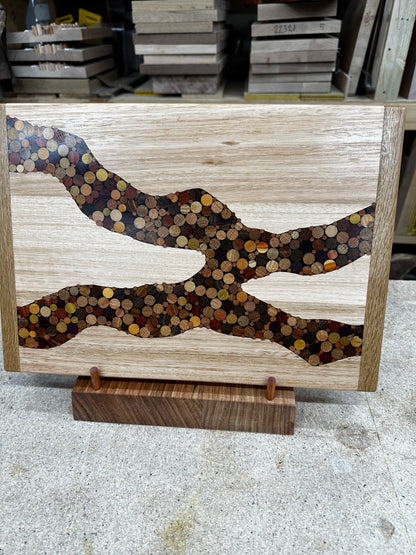 Functional Wood Art - "Old Ted Creek" -  Inlayed Cutting Board