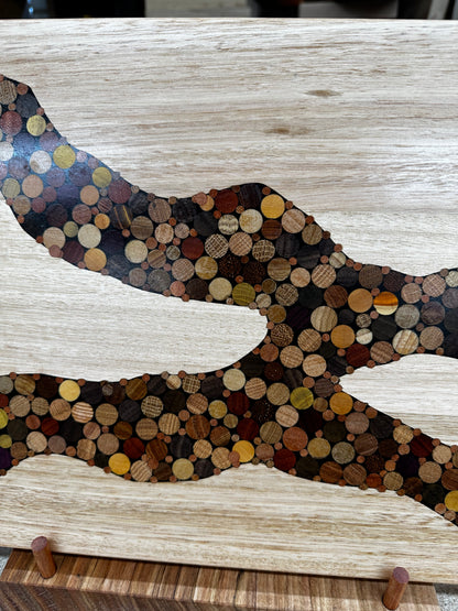 Functional Wood Art - "Old Ted Creek" -  Inlayed Cutting Board