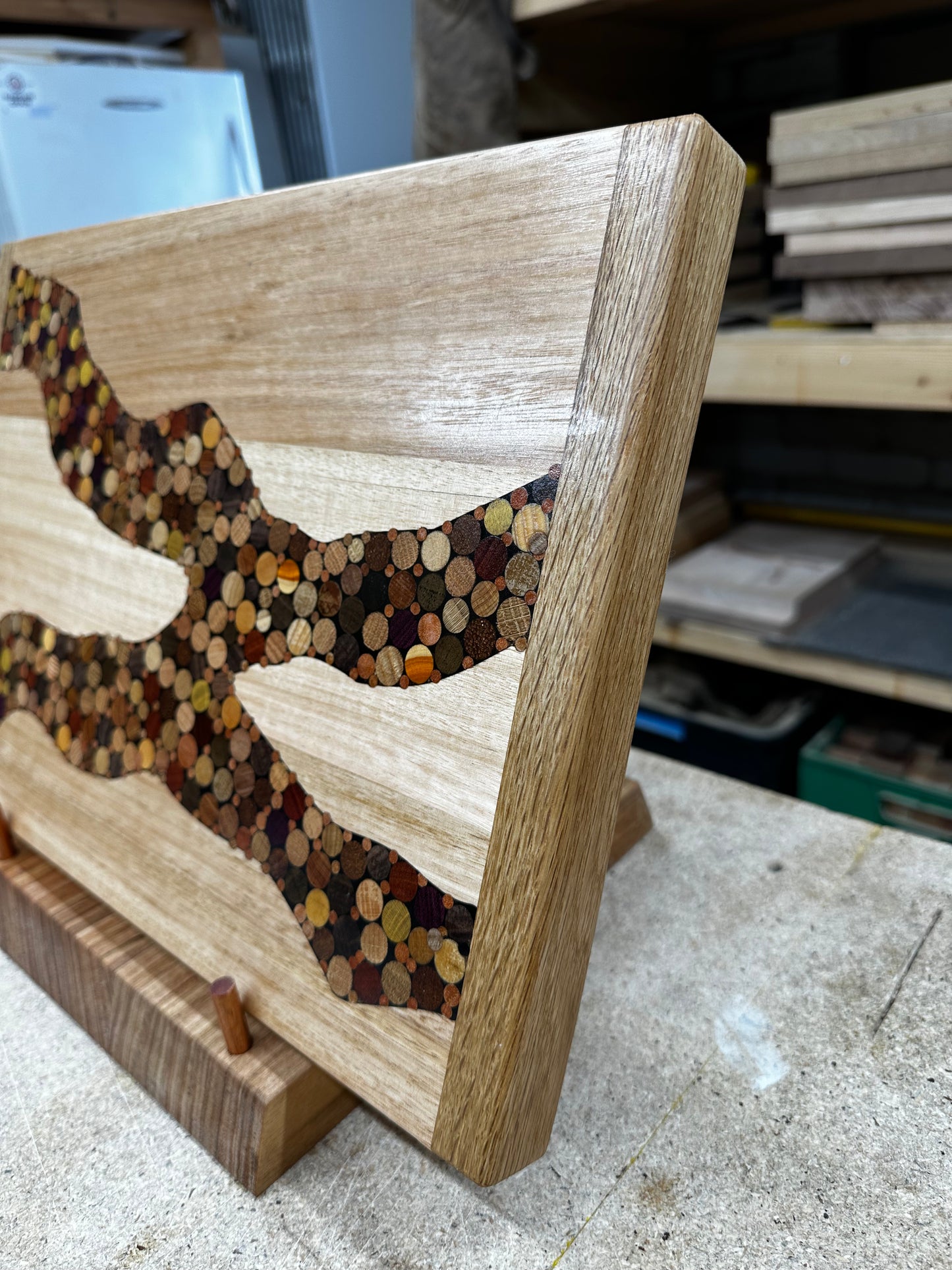 Functional Wood Art - "Old Ted Creek" -  Inlayed Cutting Board
