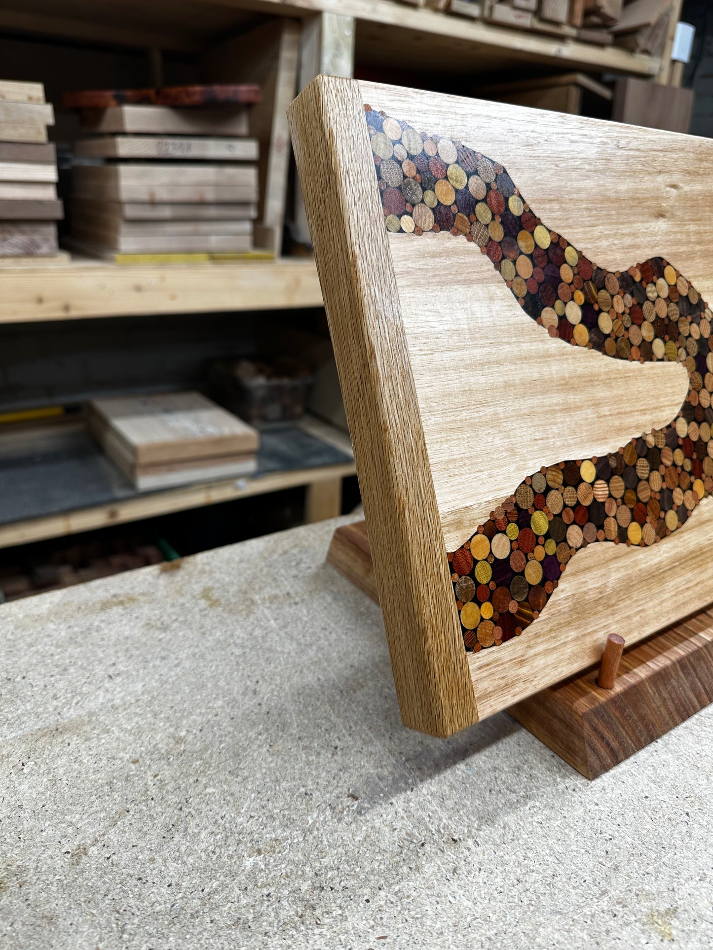 Functional Wood Art - "Old Ted Creek" -  Inlayed Cutting Board