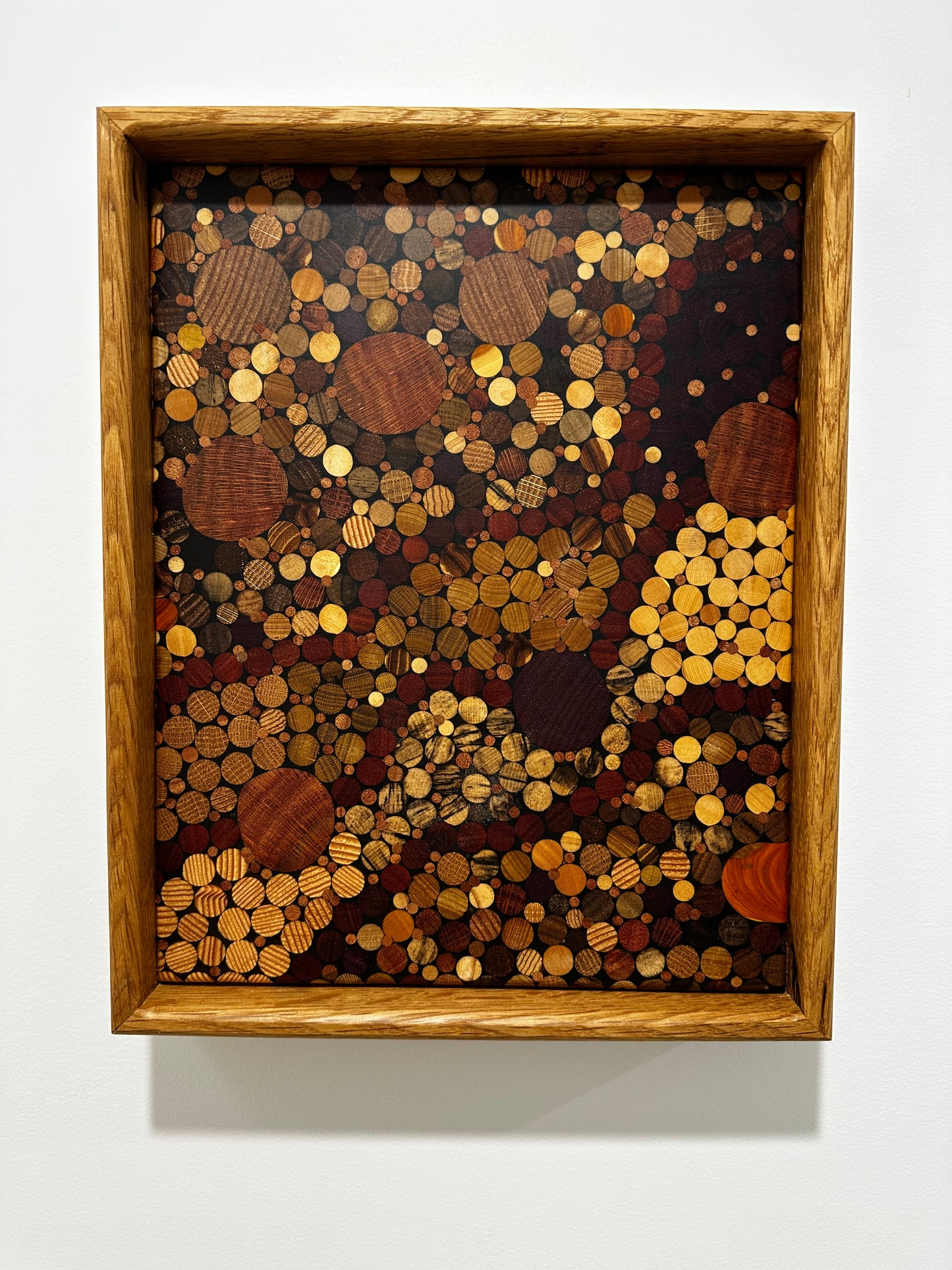 Wood Wall Art - 'Stone Wash" - in the Pointillism style.