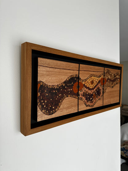 Wood Art - "Sailors Creek" - Triptych Wall Hanging