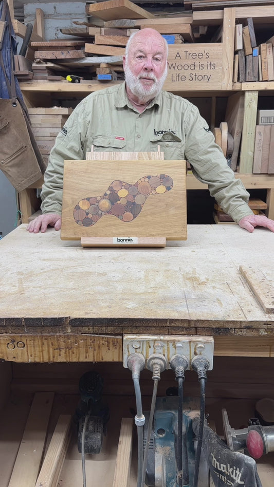 "River Series" [SKU 6160]Handcrafted Timber Board-American White Oak inset with End Grain Timber.