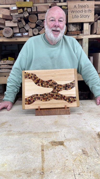 Functional Wood Art - "Old Ted Creek" -  Inlayed Cutting Board