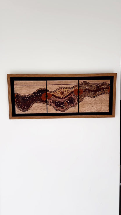 Wood Art - "Sailors Creek" - Triptych Wall Hanging