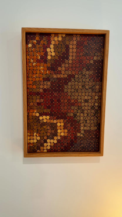 Wood Art - Wall Hanging - "Ochre Horizon"